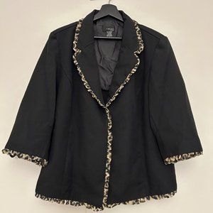 T Milano Womens Plus Size Blazer Coat Suit Black 2 Snaps Size 16W